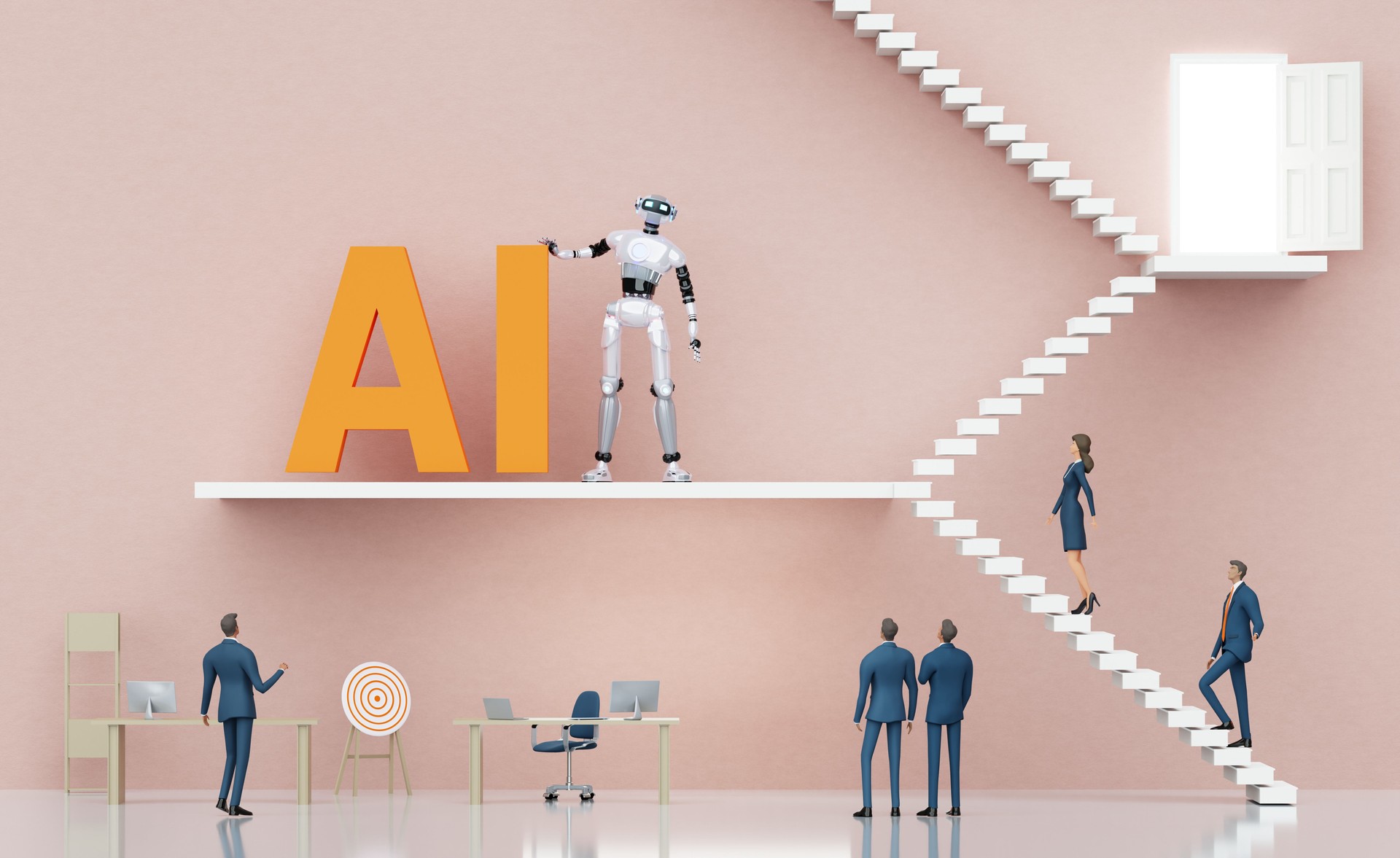 New AI technology for life and business, 3d Render